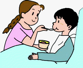 画像:食事場面でのより安全な姿勢 画像:食事場面でのより安全な姿勢